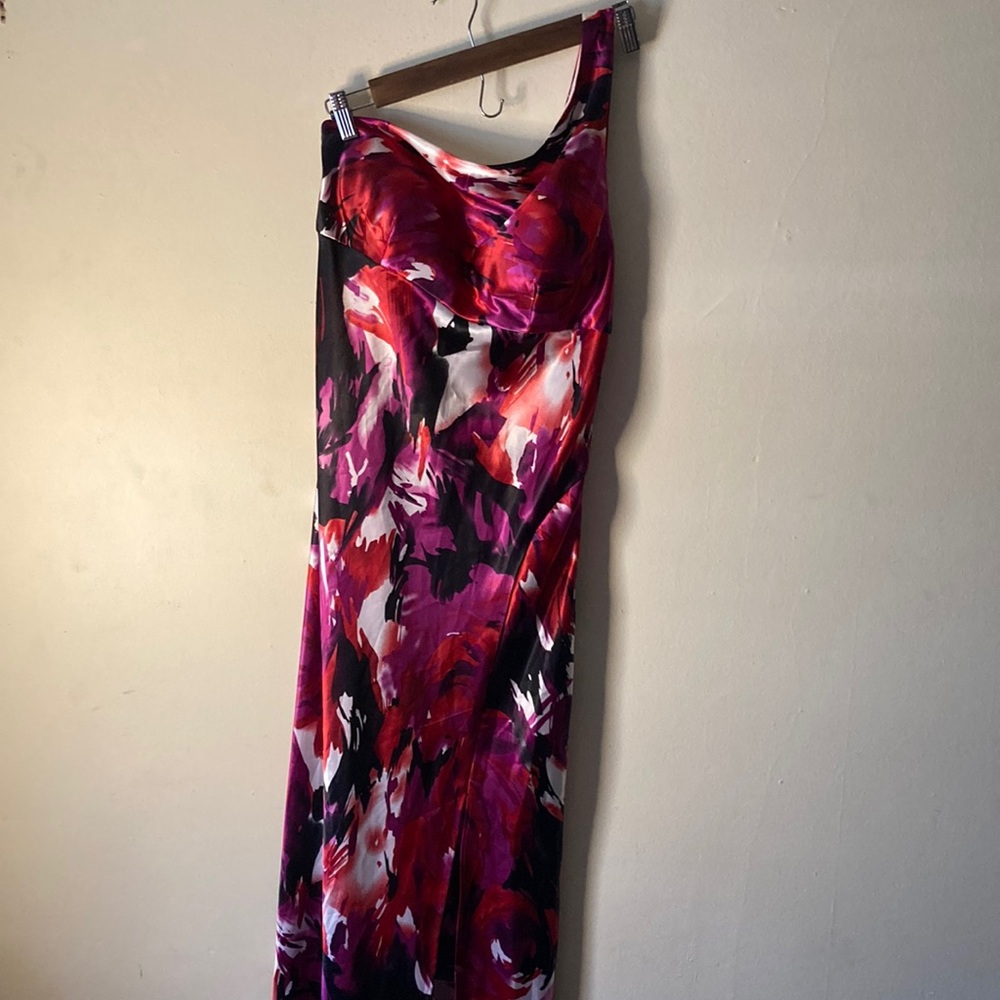 Painted color satan dress